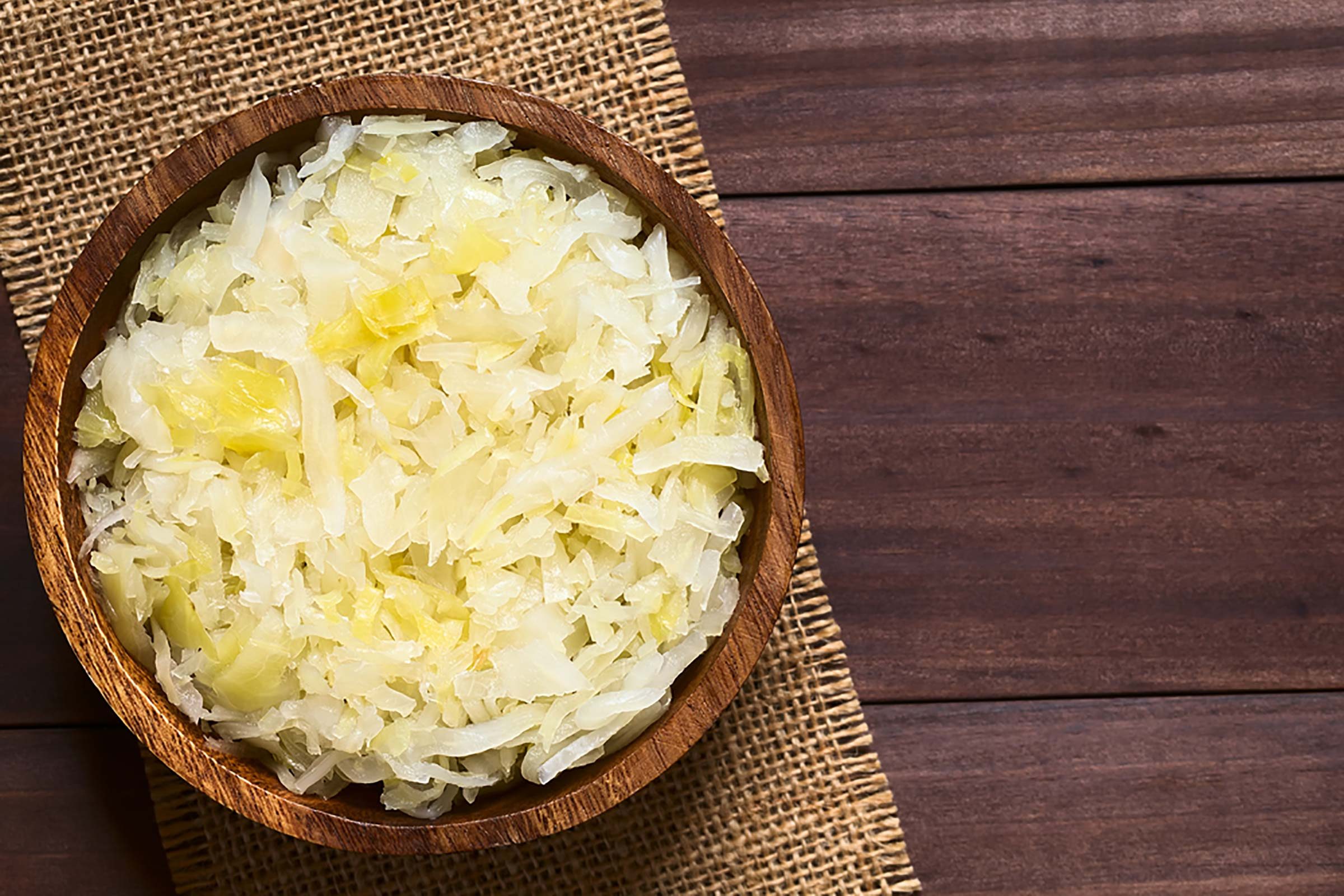 Bowl of sauerkraut.