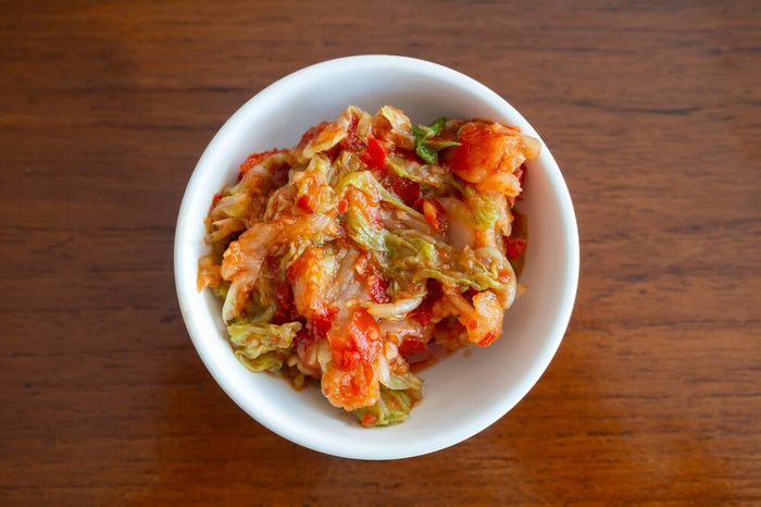 Kimchi, the most famous Korean traditional food. It's a basic Korean side dish made of vegetables with a variety of seasonings.