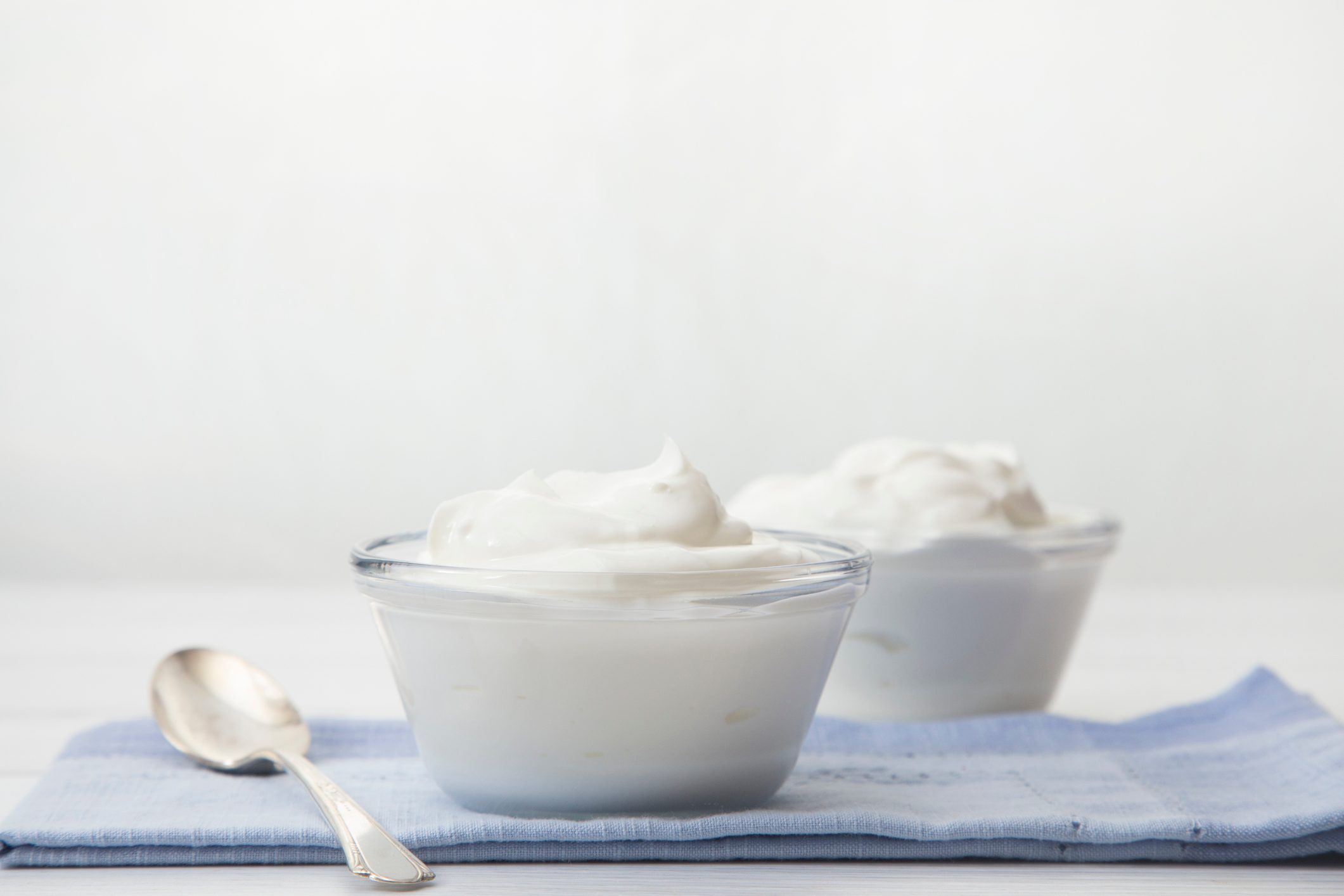 Plain Greek Yogurt in a Bowl for Breakfast